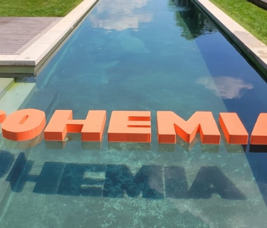Bohemia-larges-letters-styrofoam-floating-on-pool
